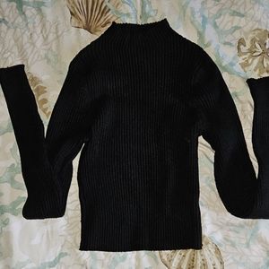 Cropped black sweater